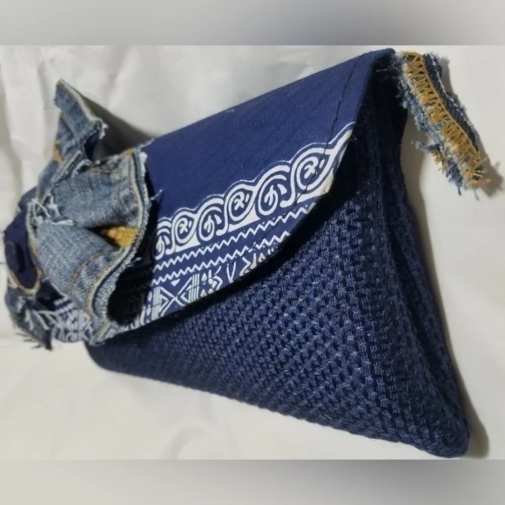 Tasty Raw Edge Denim “Bluesy Clutch” Bag